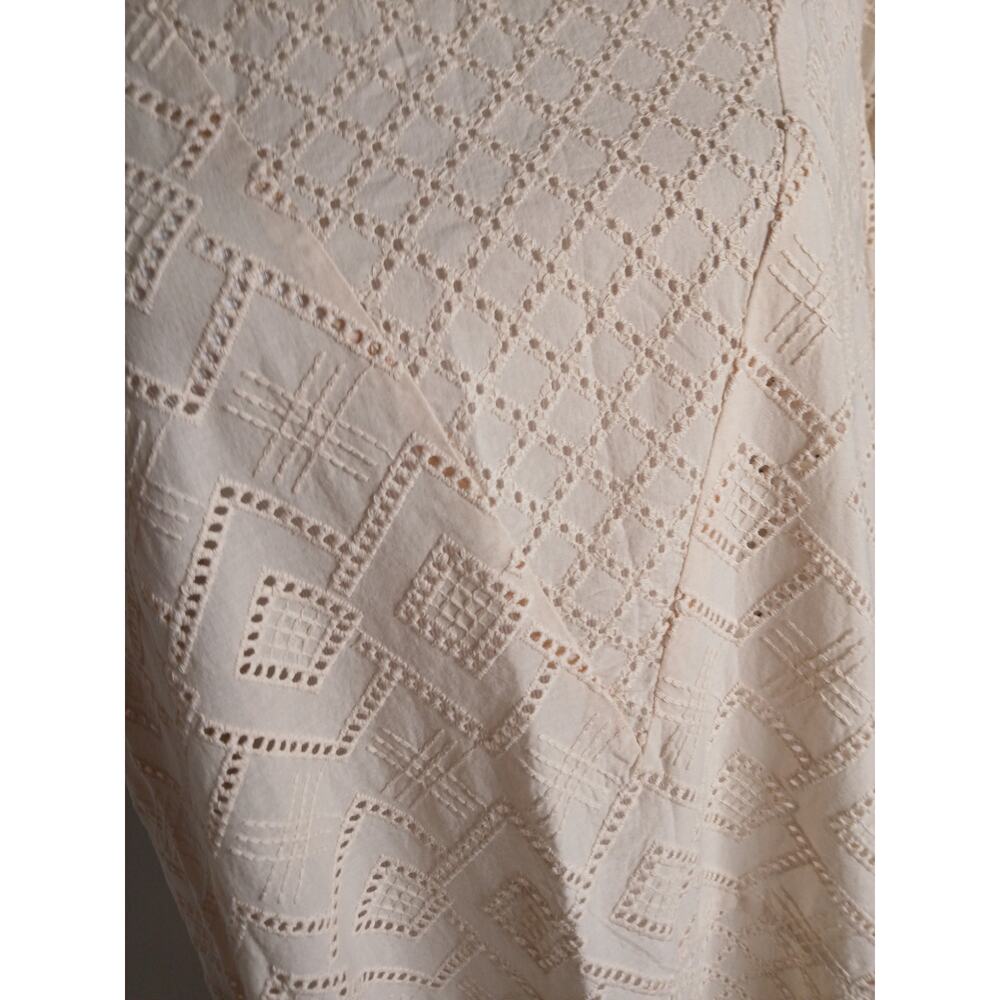Saint Tropez AlmaSZ dress eyelet drop waist tunic cream beige medium lagenlook - Picture 4 of 13